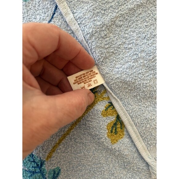 Cannon Vintage Blue Floral Butterfly Hand Towel + 2 Face Cloth NEW Old Stock - Picture 9 of 9